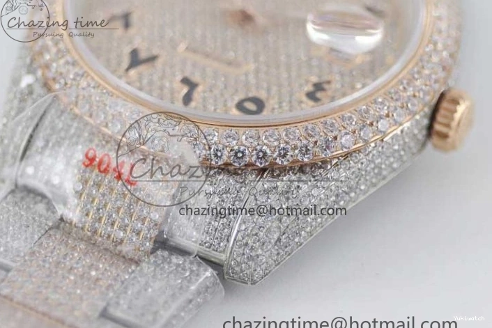 Markers Dial SS Edition A2824 Best Arabic Full on RG 41 Diamonds Bracelet TWF 1:1 Datejust 0313